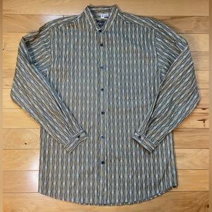 Wah Maker Vintage Western Button Up Shirt Mens M Green Striped Limited Edition